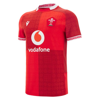 Macron Wales WRU 2025/26 Mens Home Slim Fit Rugby Shirt