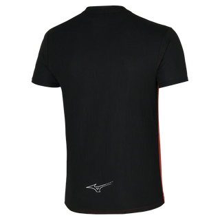 Mizuno Mens DRYAEROFLOW Gym T-shirt - Fiery Red/Black