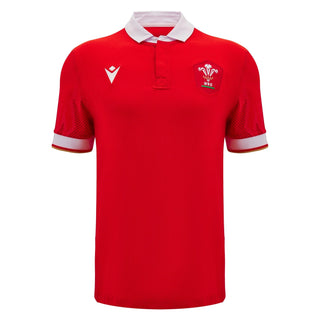 Macron Wales WRU 2024/25 Mens Six Nations Home Cotton Rugby Shirt