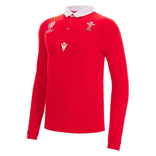 Macron Adults Wales WRU RWC 2023 L/S Cotton Jersey