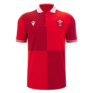Macron Wales WRU 2025/26 Mens Home Cotton Rugby Shirt