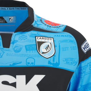 Macron Cardiff Rugby 2025/26 Kids Home Rugby Shirt