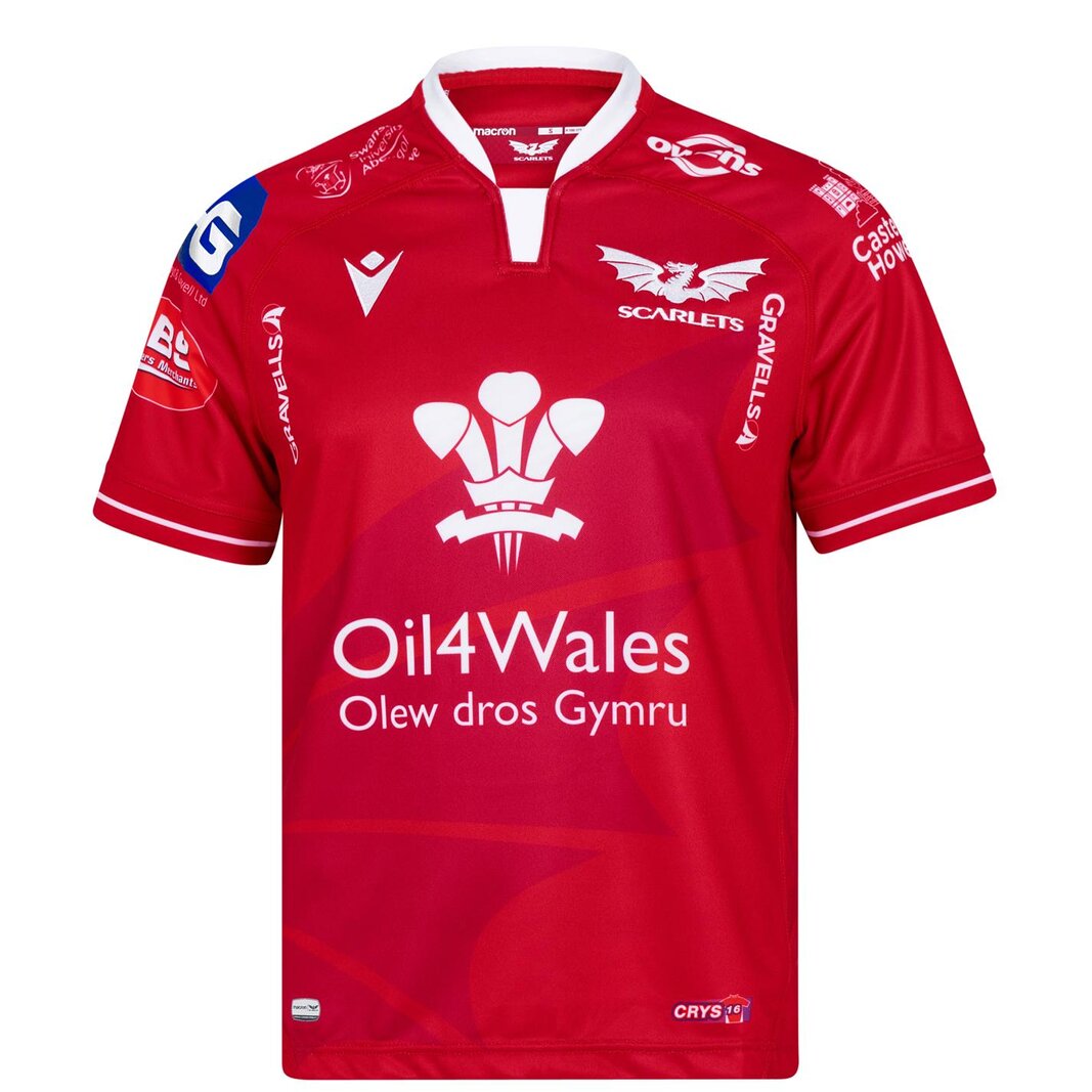 Macron Scarlets Adults Home Rugby Shirt