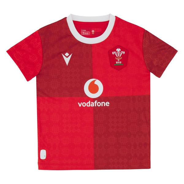 Macron Wales WRU 2025/26 Kids Home Rugby Shirt