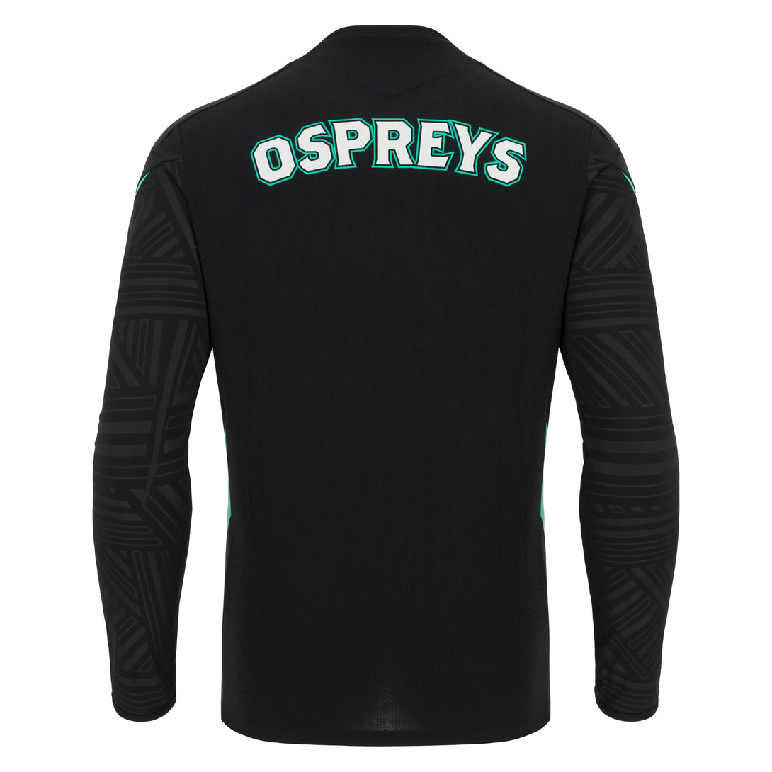 Macron Ospreys Rugby 2025/26 Mens Training Poly Long Sleeve Top