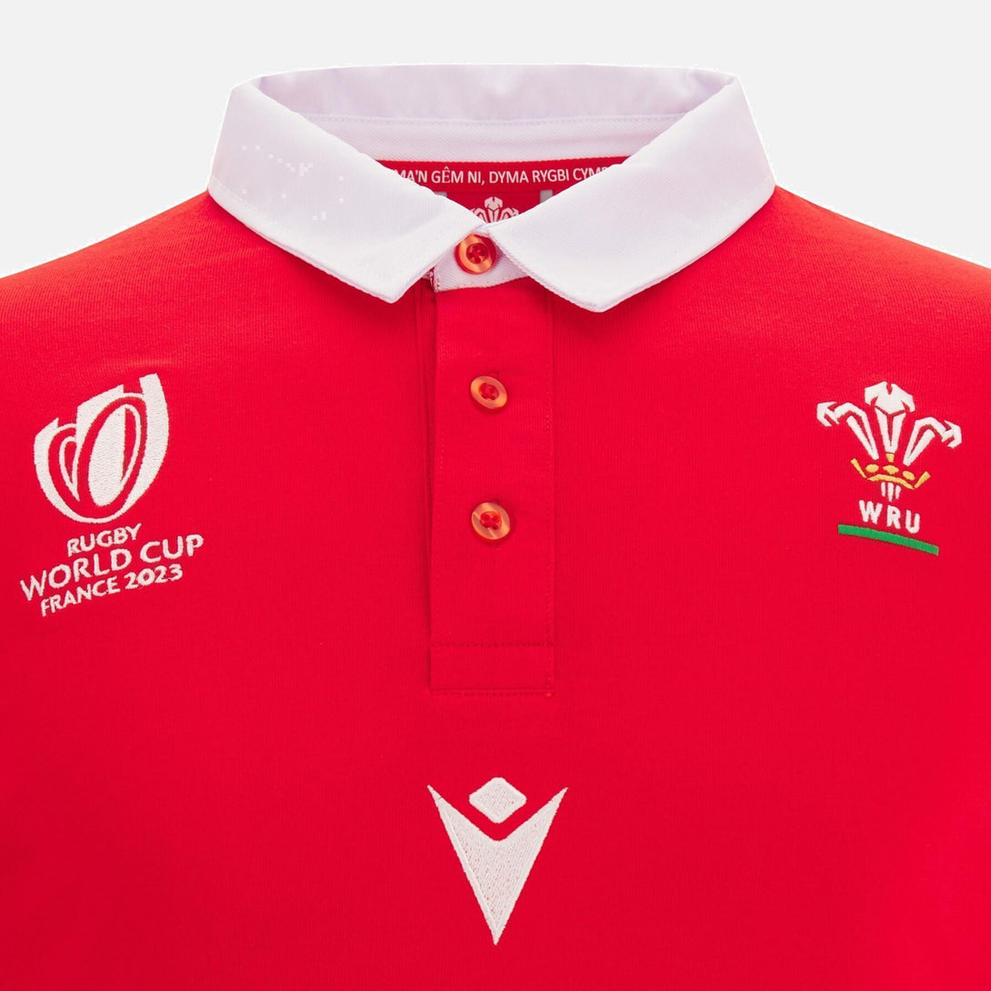 Macron Adults Wales WRU RWC 2023 L/S Cotton Jersey