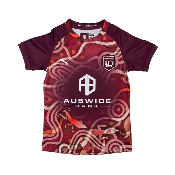 Puma Queensland Maroons 2023 Kids Indigenous Rugby Shirt