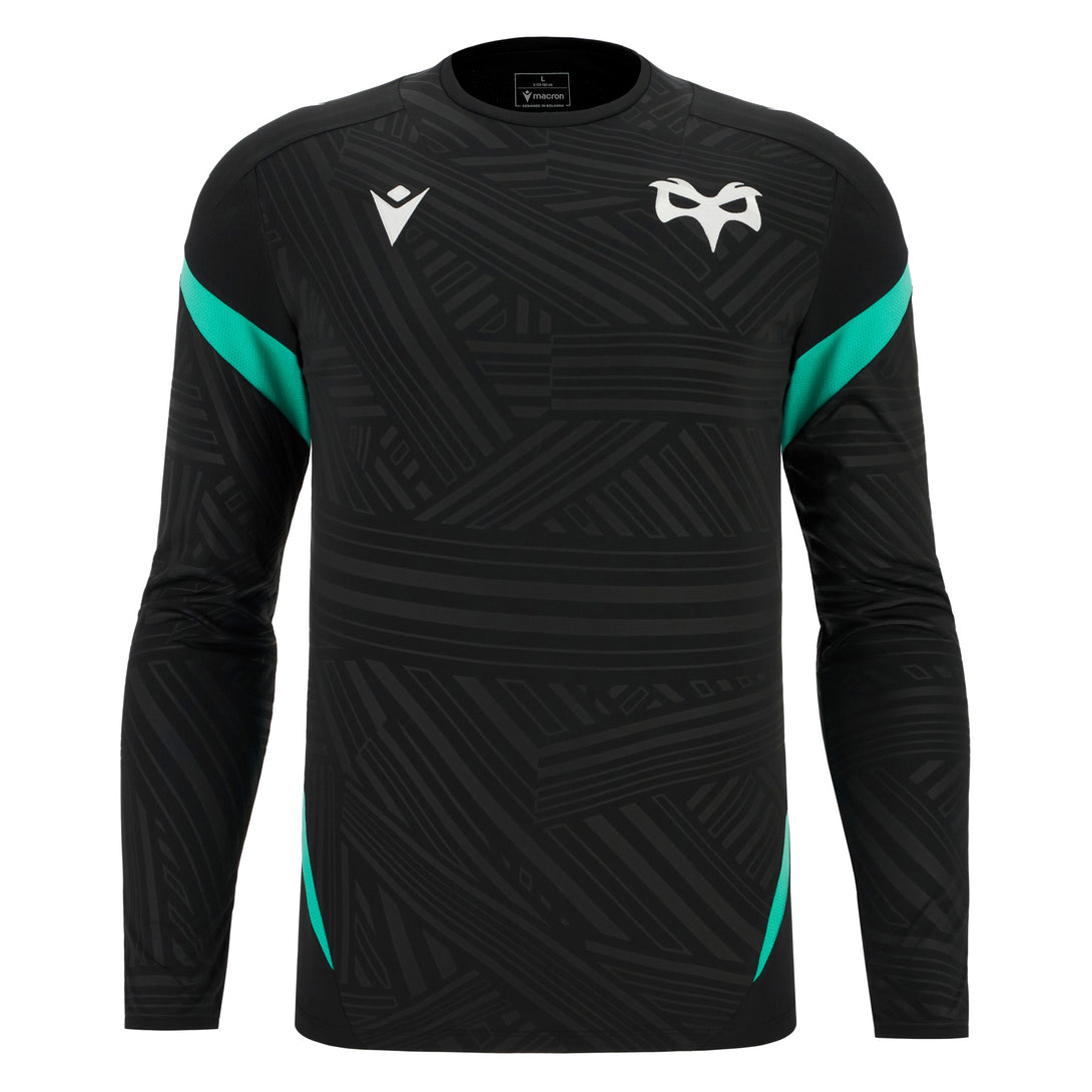 Macron Ospreys Rugby 2025/26 Mens Training Poly Long Sleeve Top