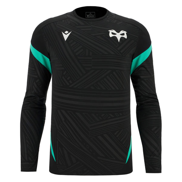 Macron Ospreys Rugby 2025/26 Mens Training Poly Long Sleeve Top