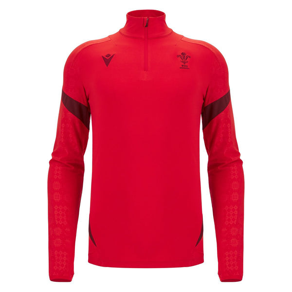 Macron Wales WRU 2025/26 Mens Players Training 1/4 Zip Top