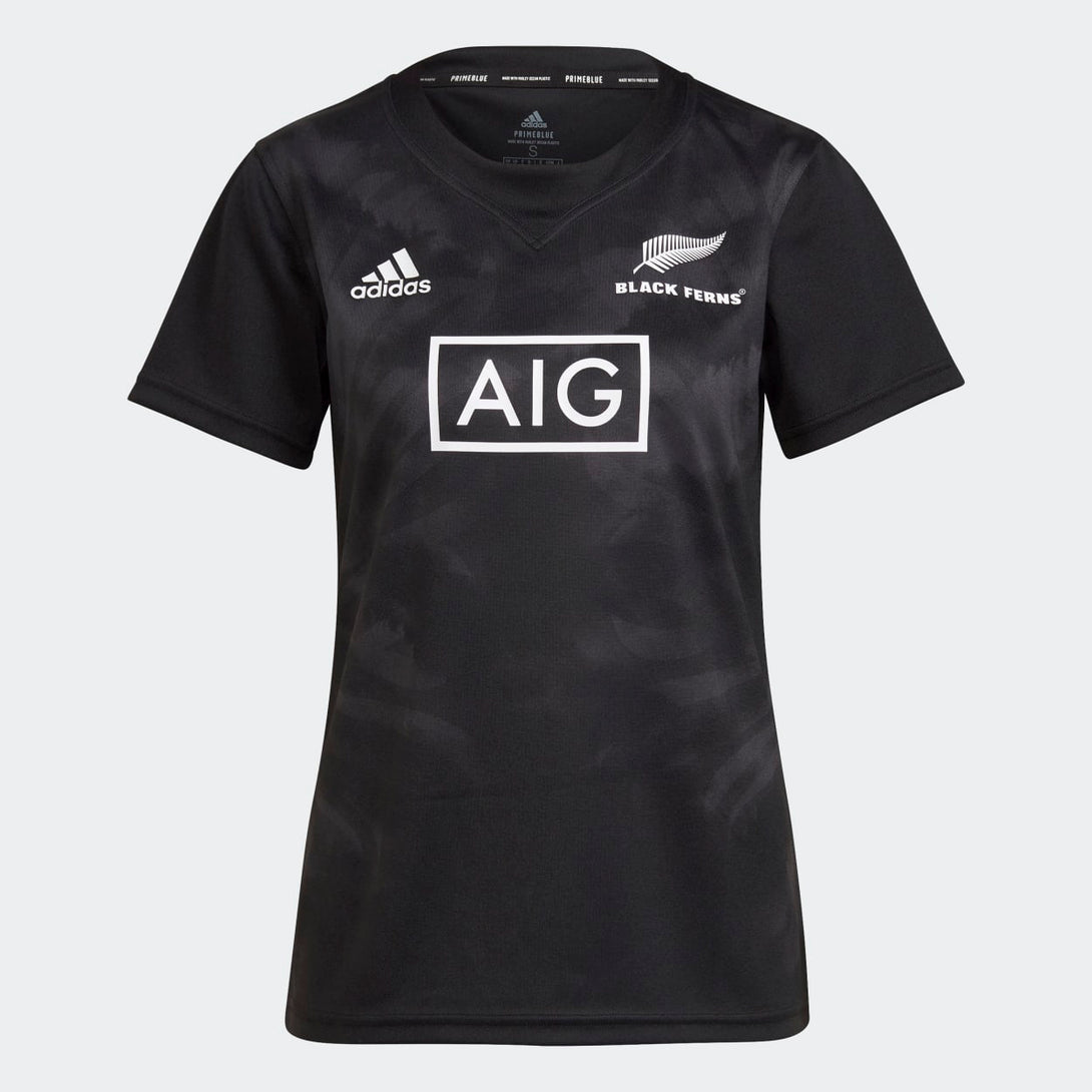 adidas Womens Black Ferns Rugby Primeblue Supporters Home Jersey