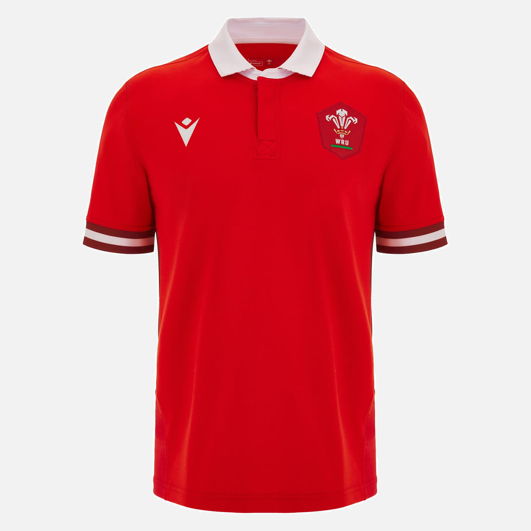 Macron Wales WRU M23/24 6 Nations Home Cotton Rugby Shirt