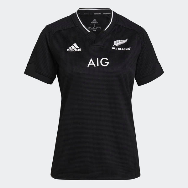 adidas Womens All Blacks Primeblue Supporters Home Rugby Shirt