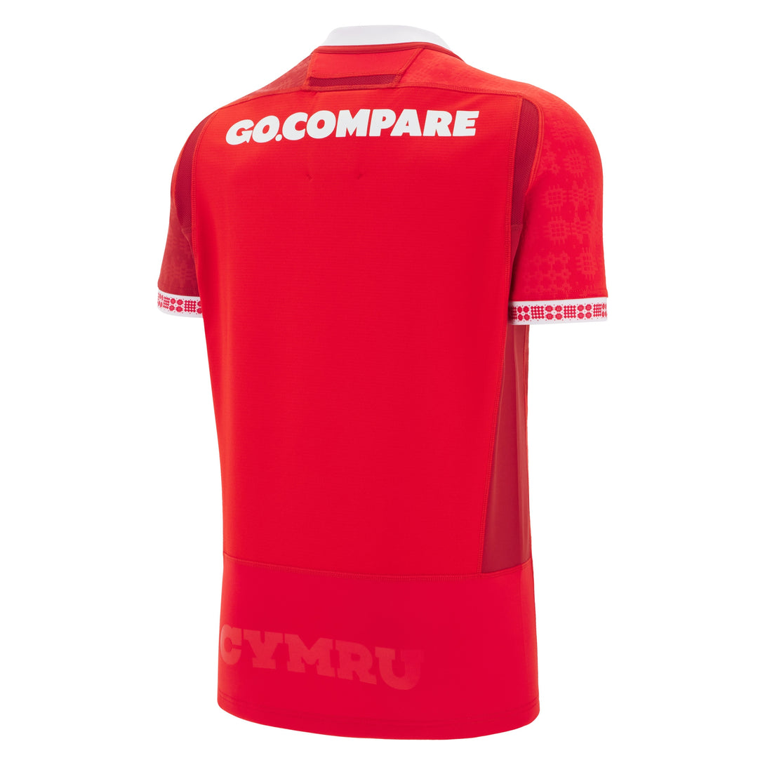 Macron Wales WRU 2025/26 Mens Home Slim Fit Rugby Shirt