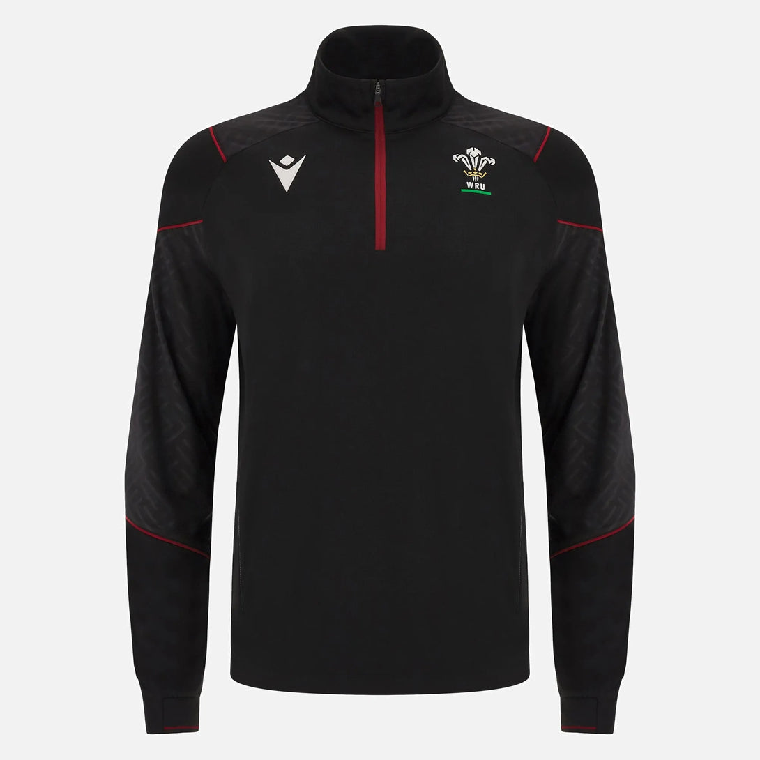 Macron Adults Wales WRU 23/24 6 Nations Travel 3D Fleece 1/4 Zip Top 