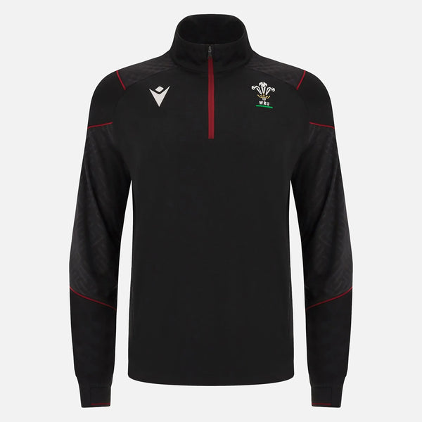 Macron Adults Wales WRU 23/24 6 Nations Travel 3D Fleece 1/4 Zip Top 