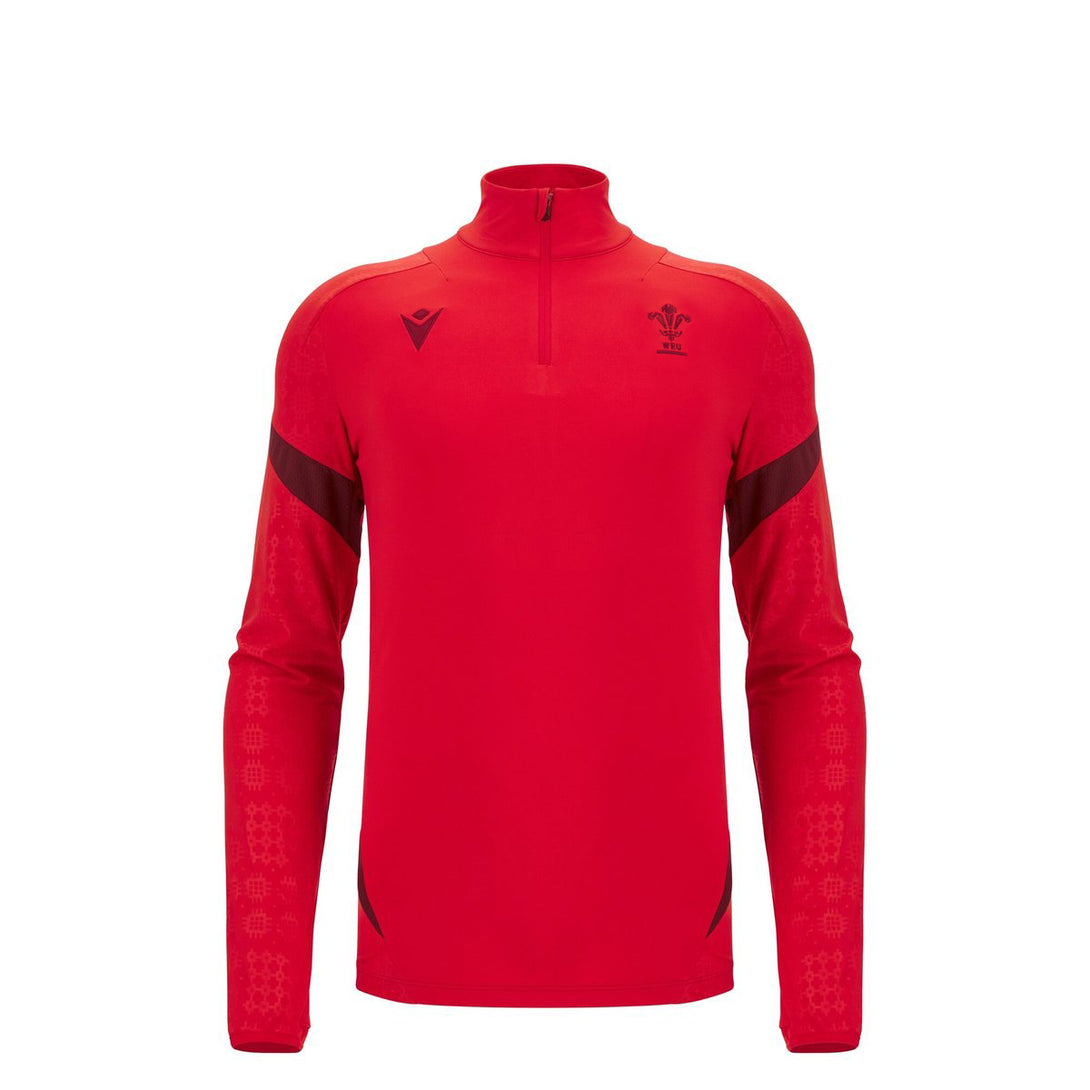 Macron Wales WRU 2025/26 Kids Players Training 1/4 Zip Top