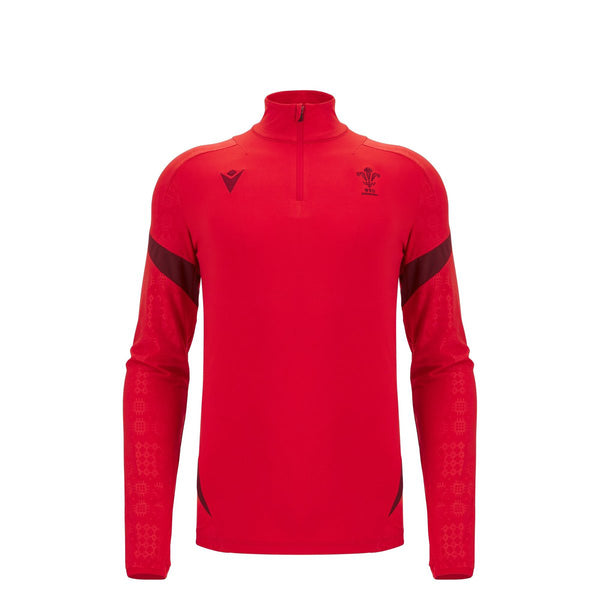 Macron Wales WRU 2025/26 Kids Players Training 1/4 Zip Top