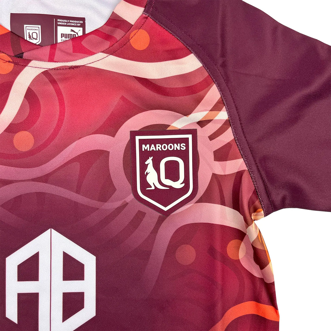 Puma Queensland Maroons 2023 Kids Indigenous Rugby Shirt