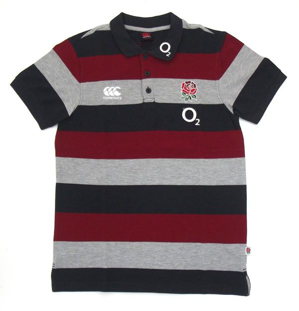 Canterbury England Adults S14/15 Phantom/Crimson Red Stripe Polo