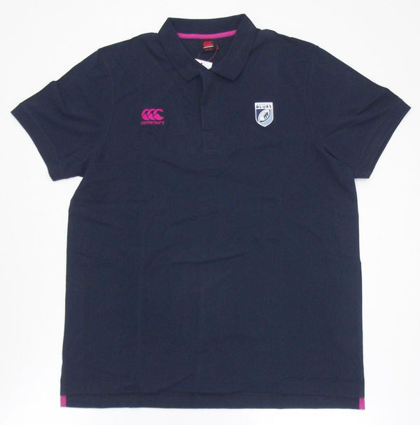 Cardiff Blues 2014/15 Plain Cotton Navy Adults Polo Shirt