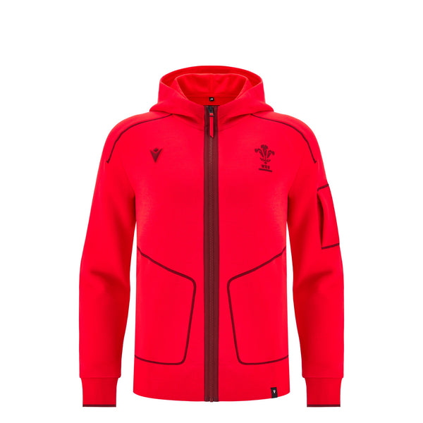 Macron Wales WRU 2025/26 Kids Players Travel Zip Hoody