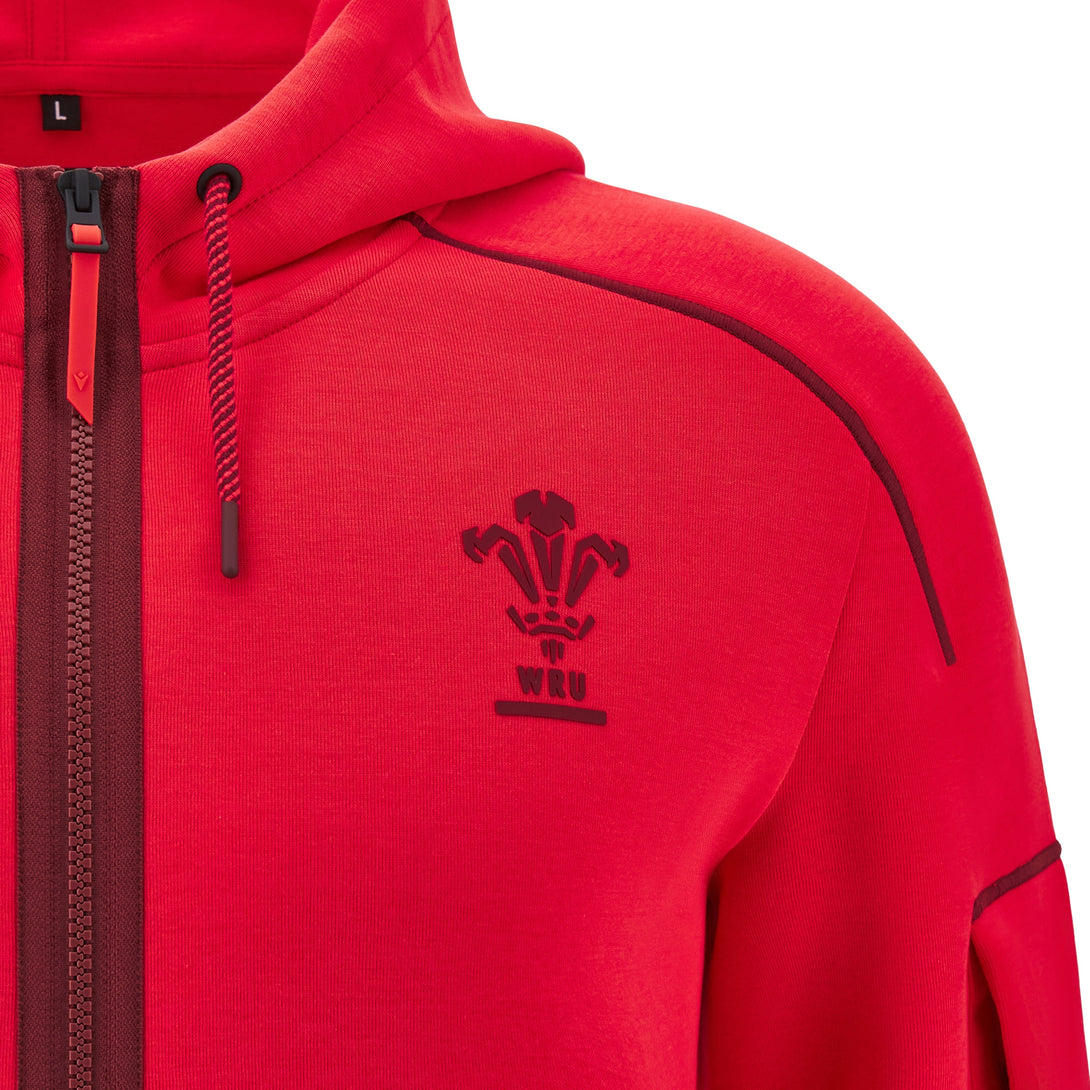 Macron Wales WRU 2025/26 Mens Players Travel Zip Hoody