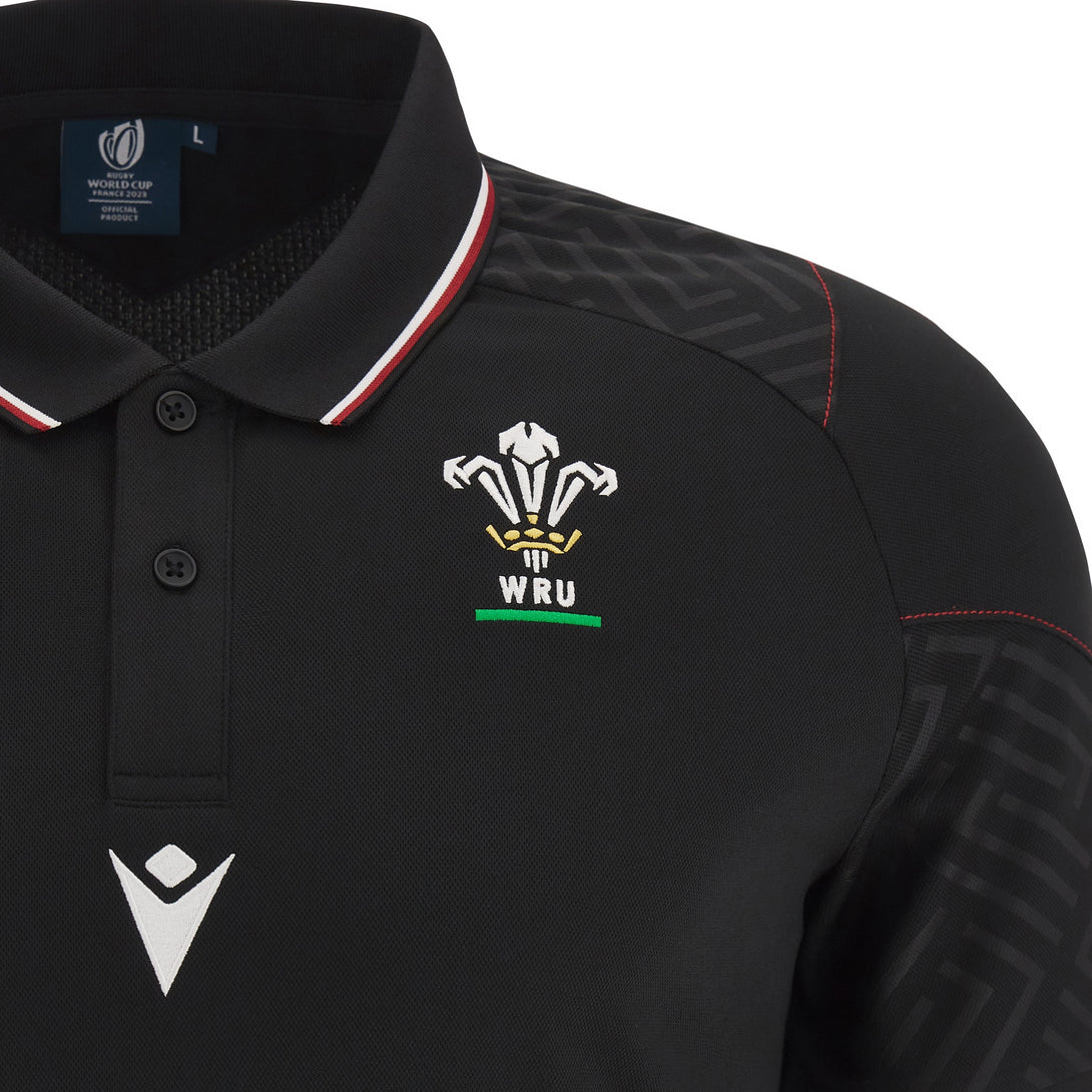 Macron Wales WRU Rugby World Cup 2023 Mens Travel Polo