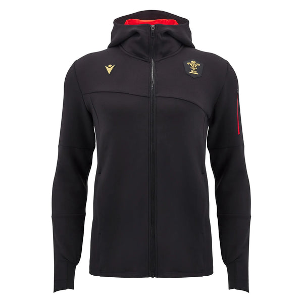 Macron Wales WRU 2024/25 Six Nations Athleisure Full Zip Rugby Hoodie