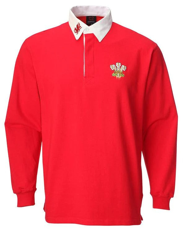 Manav Wales Classic L/S Baby Rugby Shirt Red