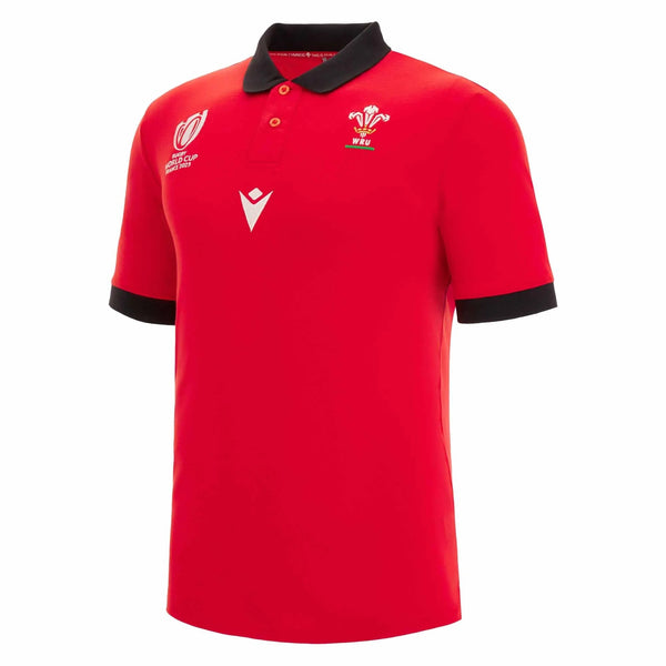 Rugby Heaven Macron Wales WRU Mens Rugby World Cup 2023 Piquet Polo - www.rugby-heaven.co.uk