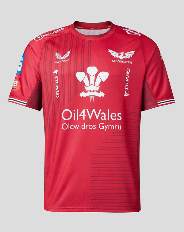 Castore Scarlets Mens Home Rugby Shirt 