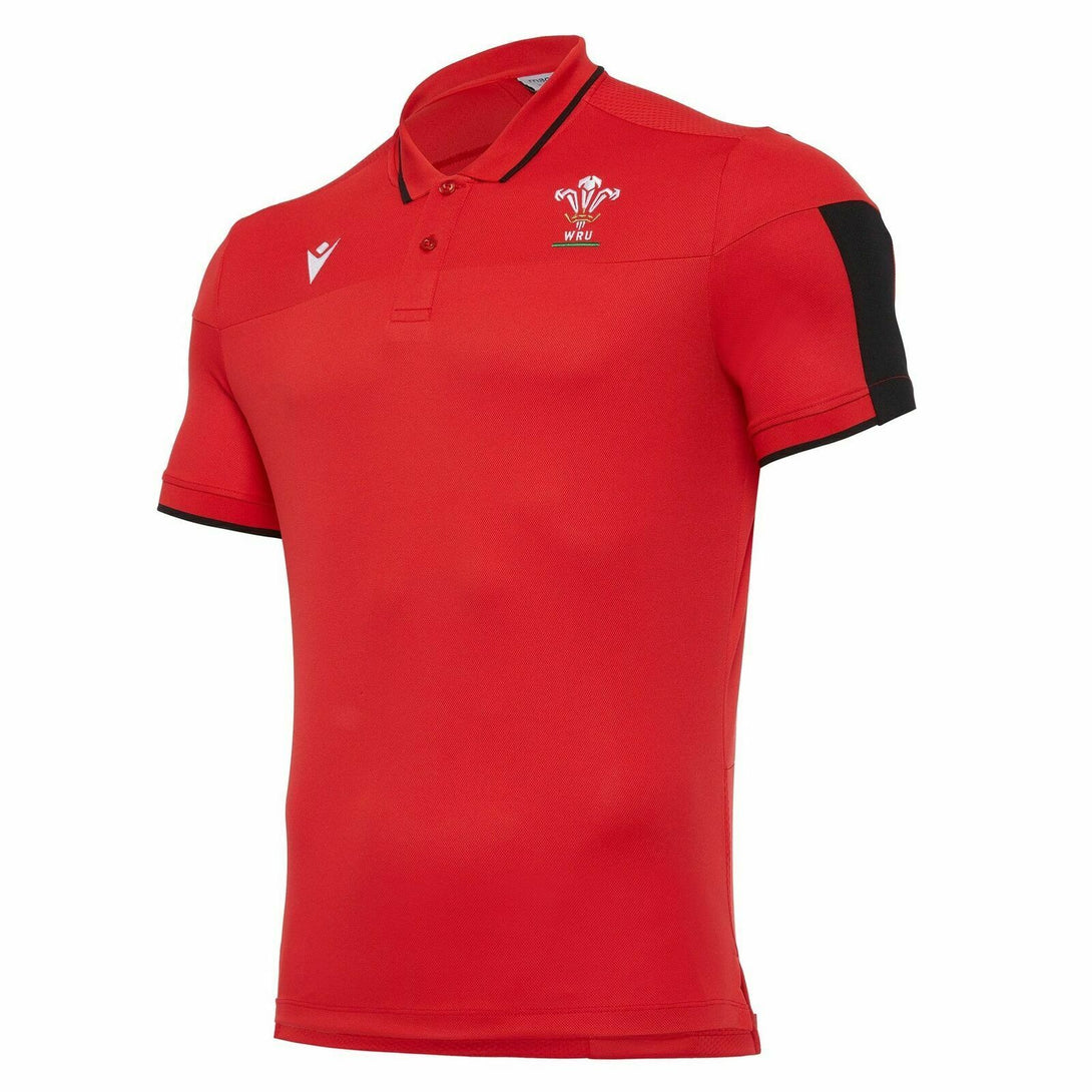 Macron Wales WRU Travel Player Tech Polo Adults