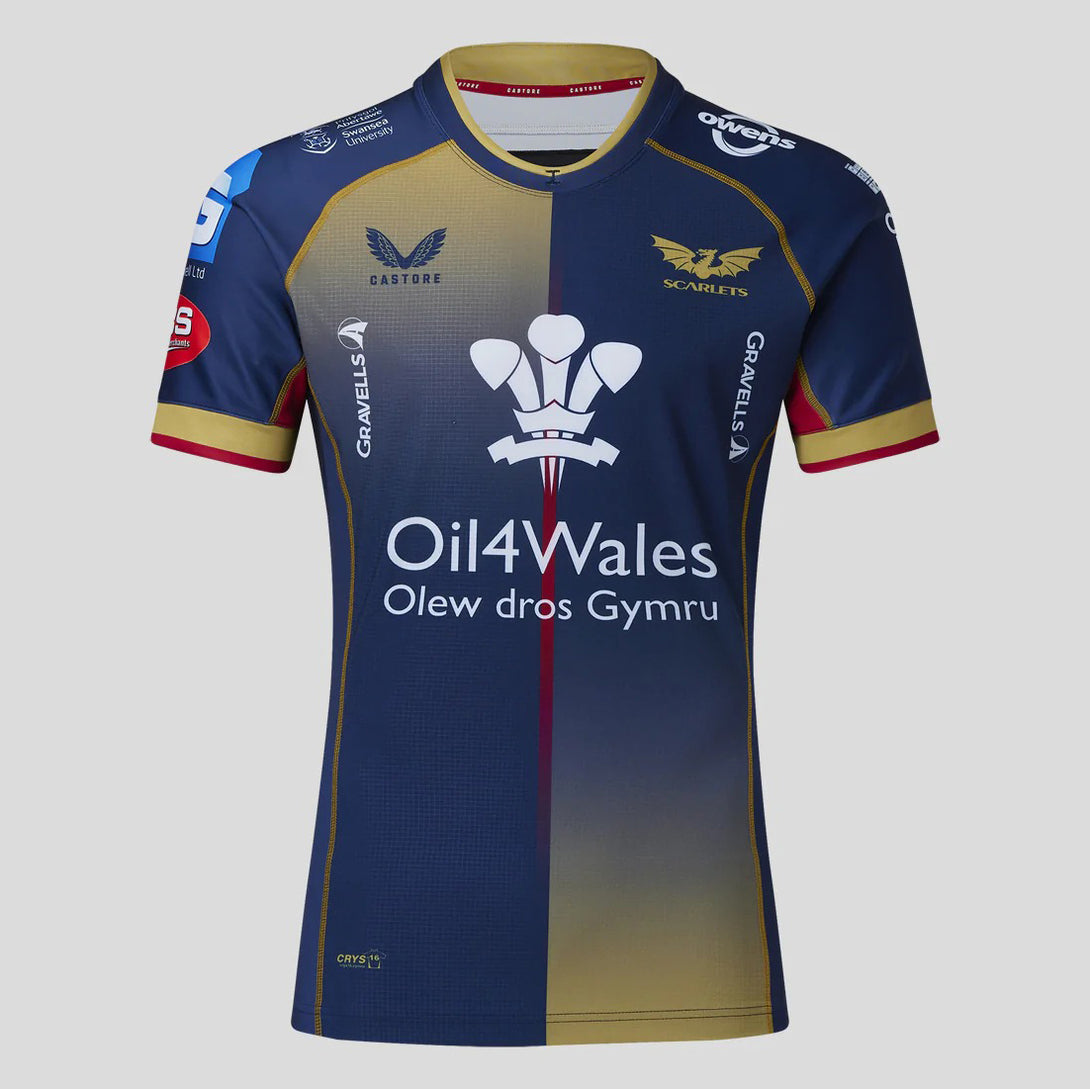 Castore Scarlets Mens Away Rugby Shirt