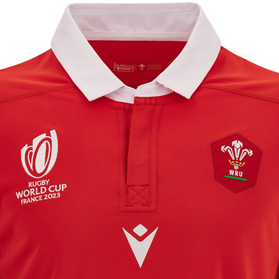 Macron Wales WRU Rugby World Cup 2023 Mens Home Rugby Shirt