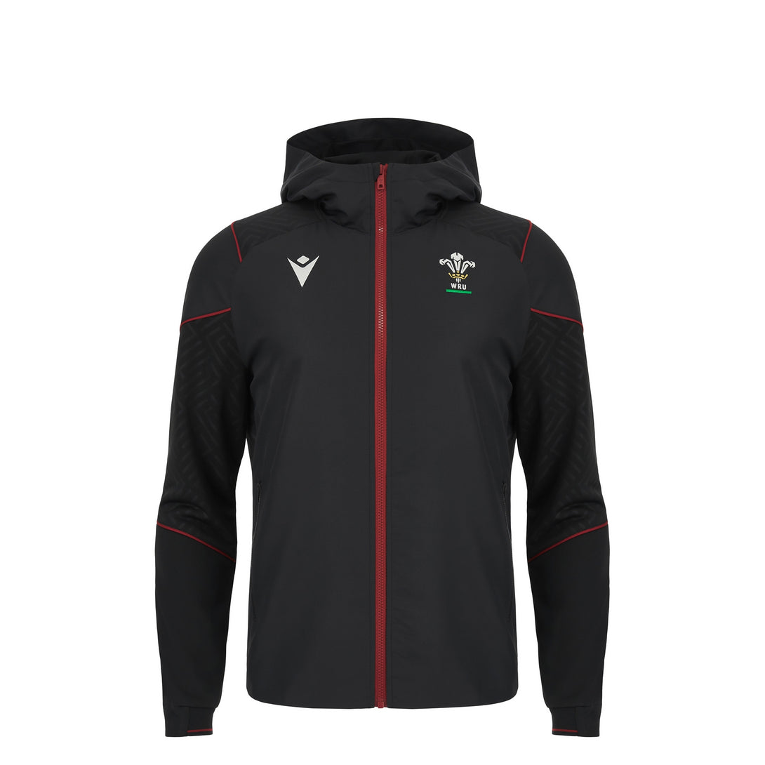 Macron Wales Rugby WRU 2024 Kids Travel Full Zip Hoody