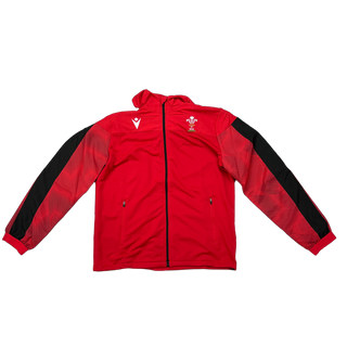 Macron Wales WRU 20 Mens Travel Player Full Zip Hooded Sweatshirt