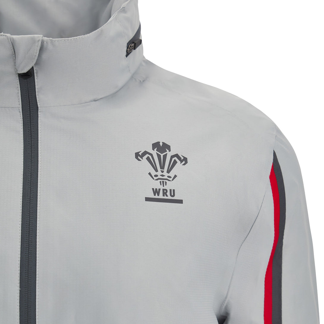 Macron Wales Official WRU 22/23 Mens Waterproof Rugby Travel Jacket