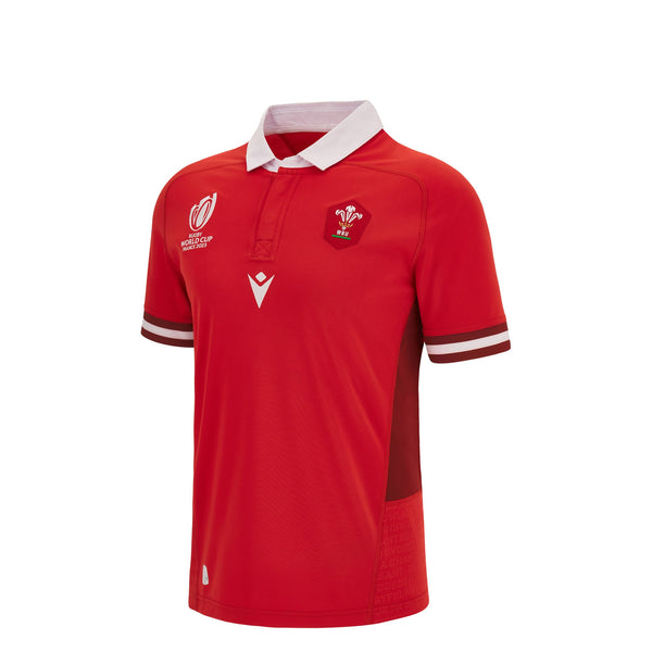 Macron Wales WRU Rugby World Cup 2023 Kids Home Rugby Shirt