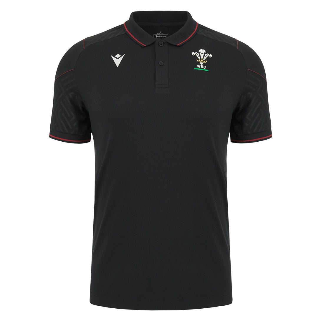 Macron Wales WRU 2024 Mens Rugby Travel Polo