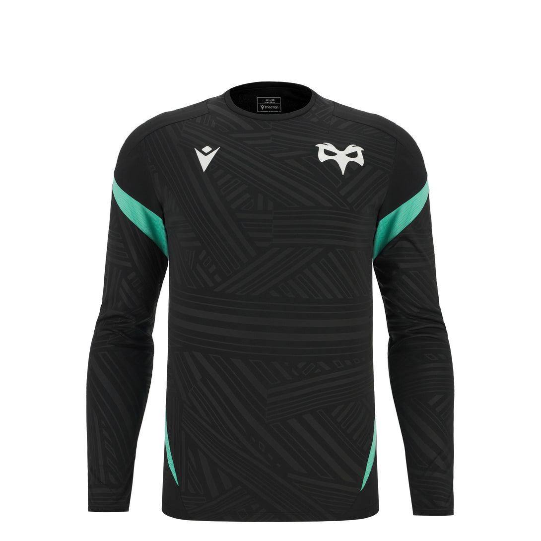 Macron Ospreys Rugby 2025/26 Kids Training Poly Long Sleeve Top