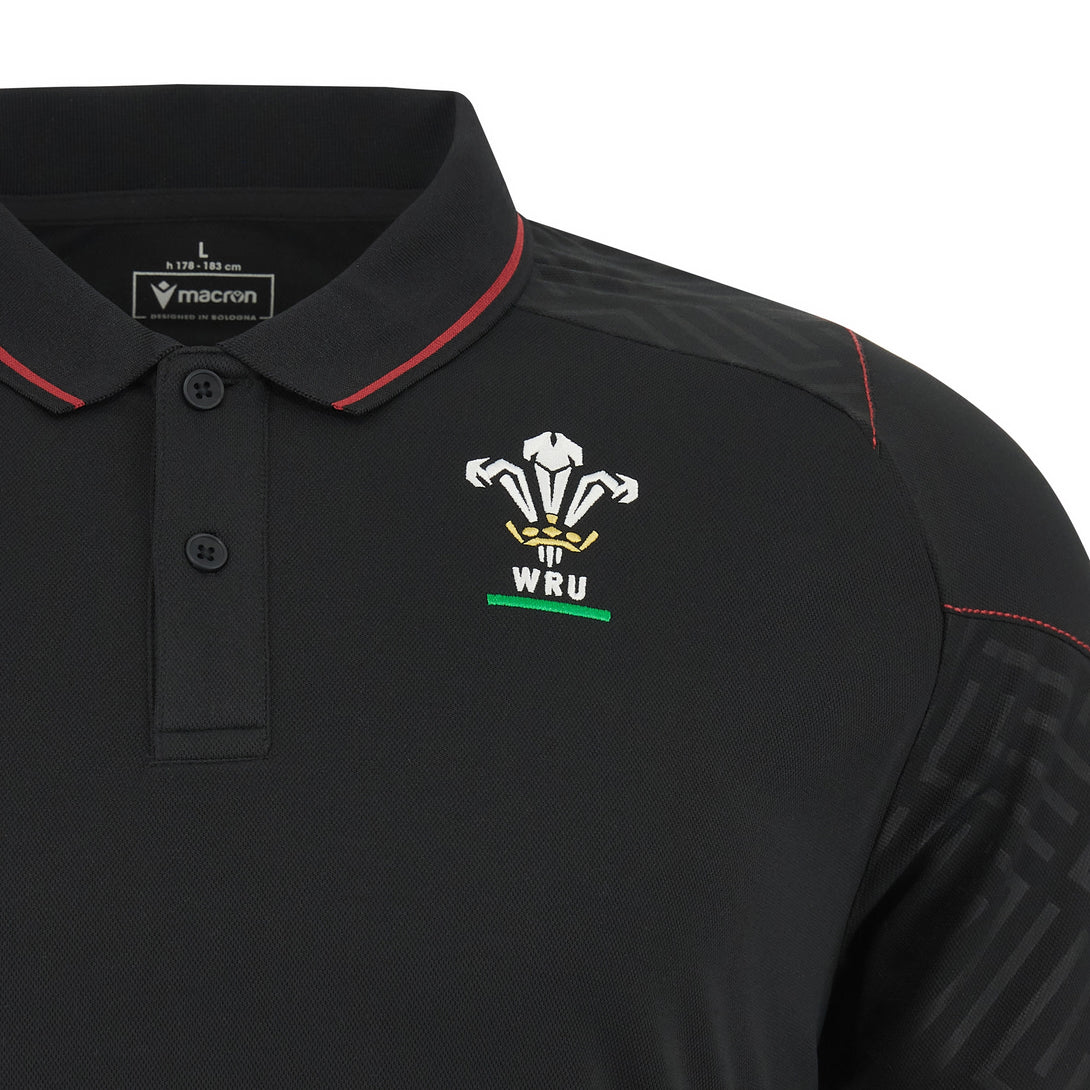 Macron Wales WRU 2024 Mens Rugby Travel Polo