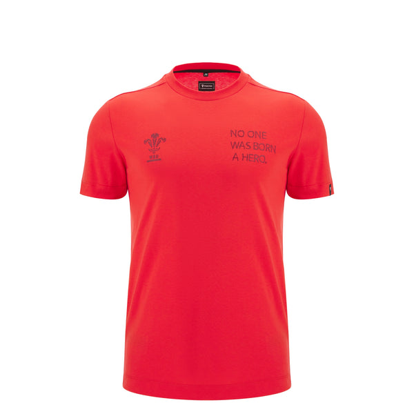 Macron Wales WRU 2025/26 Kids Players Travel T-Shirt
