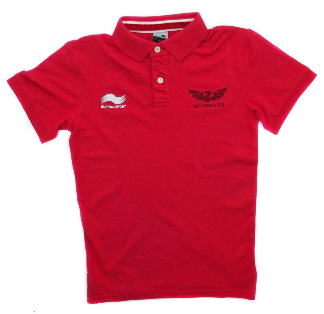 Scarlets 2013/14 Adults Red Travel Leisure Polo Shirt