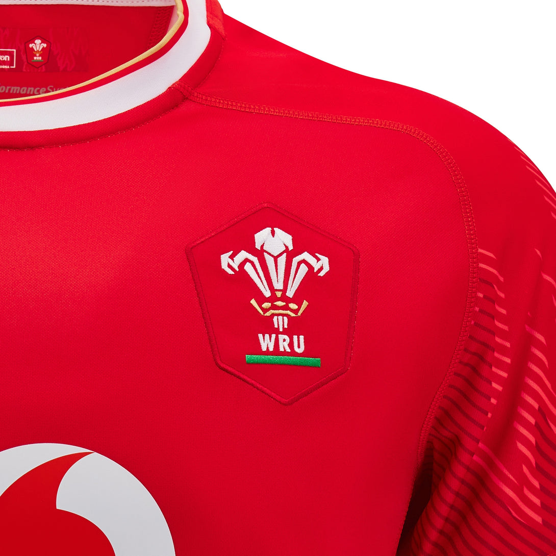 Macron Wales WRU 2024/25 Kids Six Nations Home Rugby Shirt