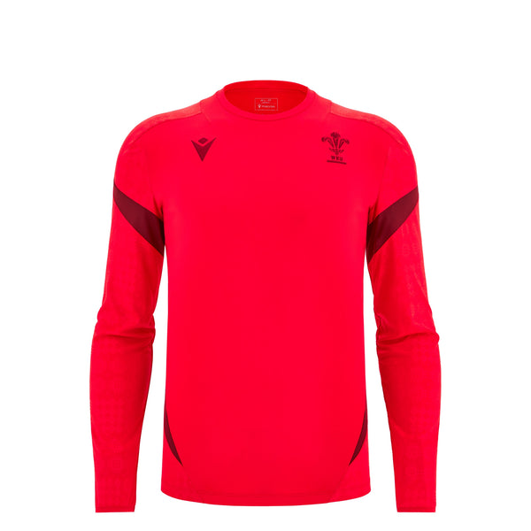 Macron Wales WRU 2025/26 Kids Players LS Training T-Shirt