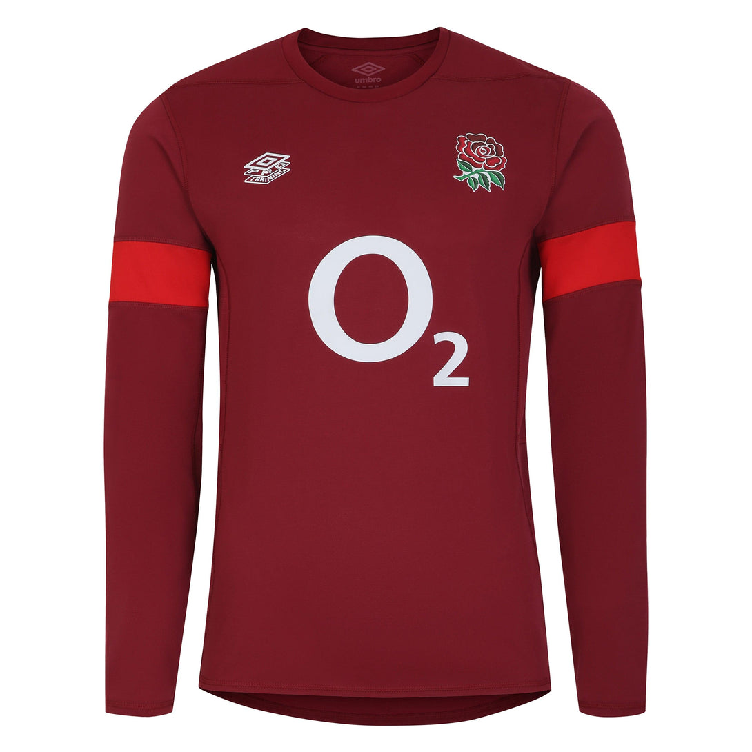 Umbro England RFU Mens Relaxed Training Long Sleeve Rugby Shirt