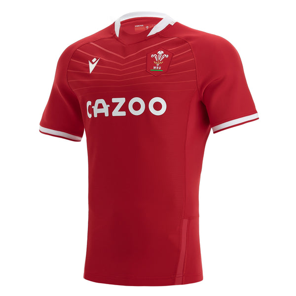 Macron Wales WRU Mens Pro-Fit Home Rugby Shirt