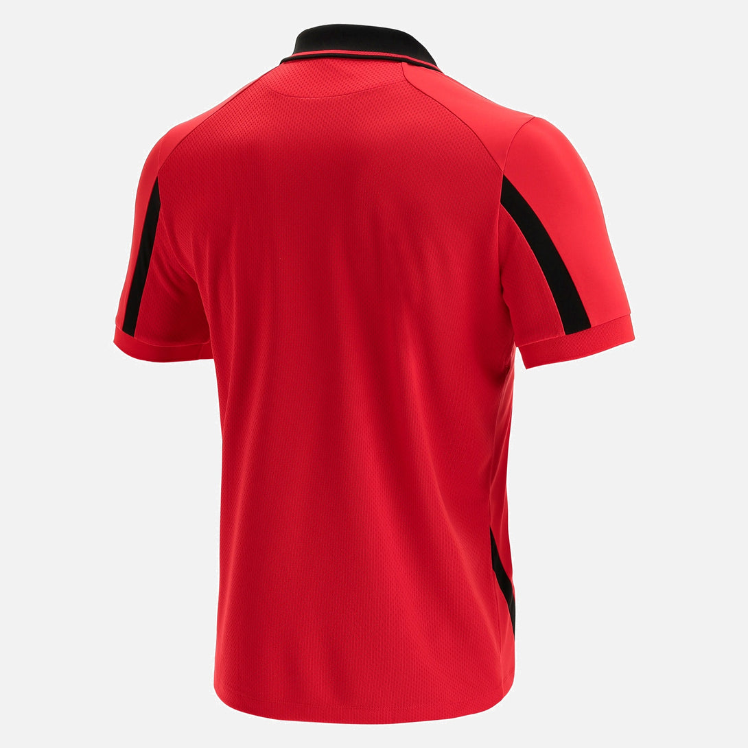 Macron Wales WRU 21 Travel Staff Tech Junior Rugby Polo