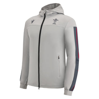 Macron Wales Official WRU 22/23 Mens Rugby Full Length Zip Travel Jacket